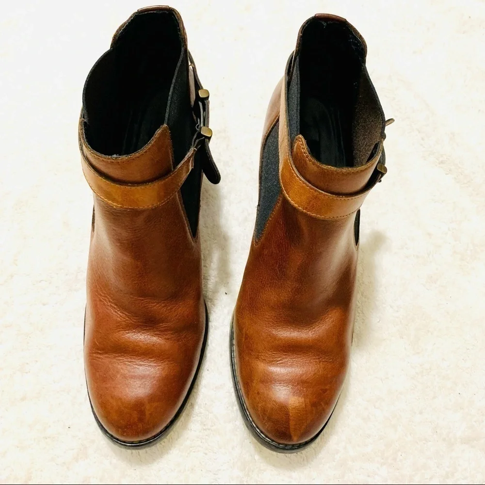 PAUL GREEN Orson Brown Leather Ankle Boots sz 7.5